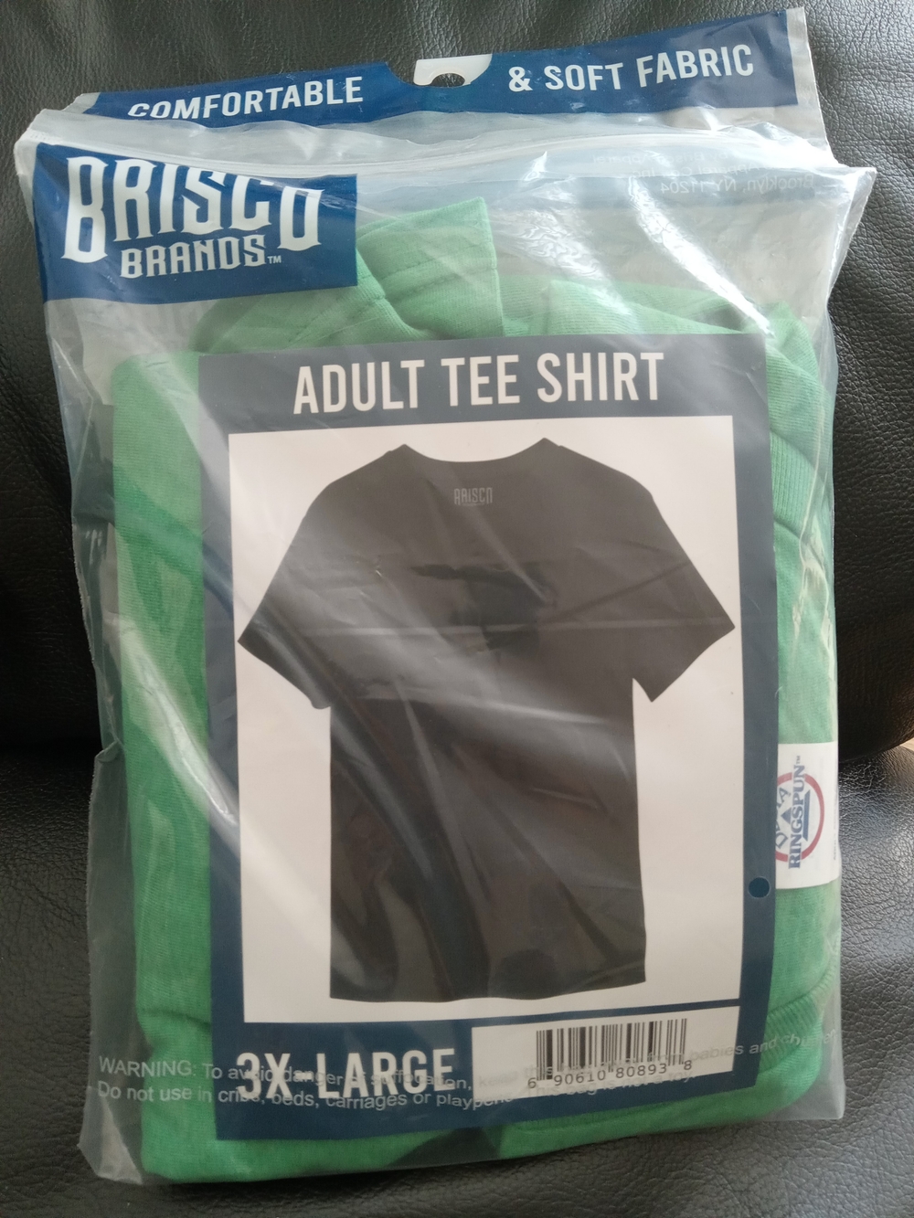 Brisco Brands Men's Green Short Sleeve Tee - Comfortable Crew Neck